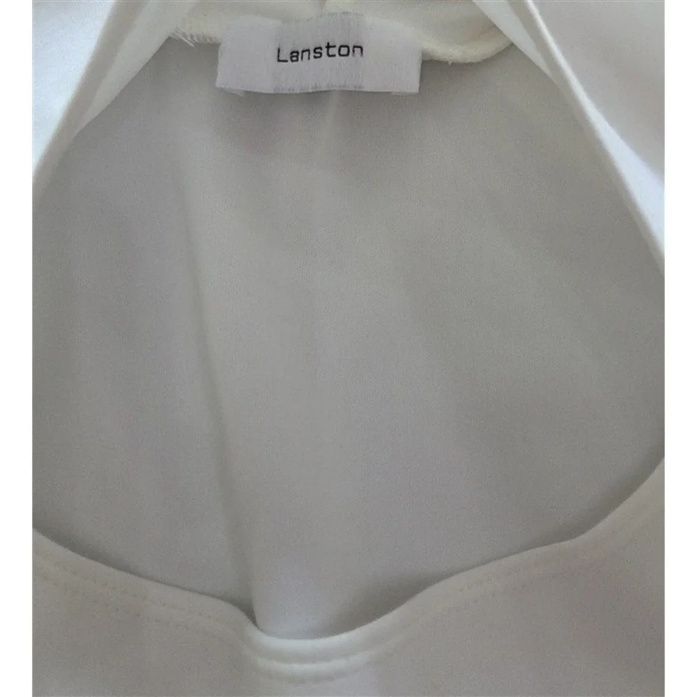NWOTD Lanston SM Cut Out Cropped Hoodie White 127045 - Picture 4 of 6